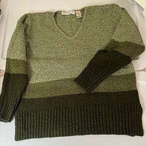 Carolyn Taylor Women’s olive knit sweater, medium